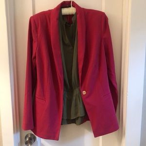 White House Black Market Magenta Blazer, Pink Blazer, tie-belt blazer